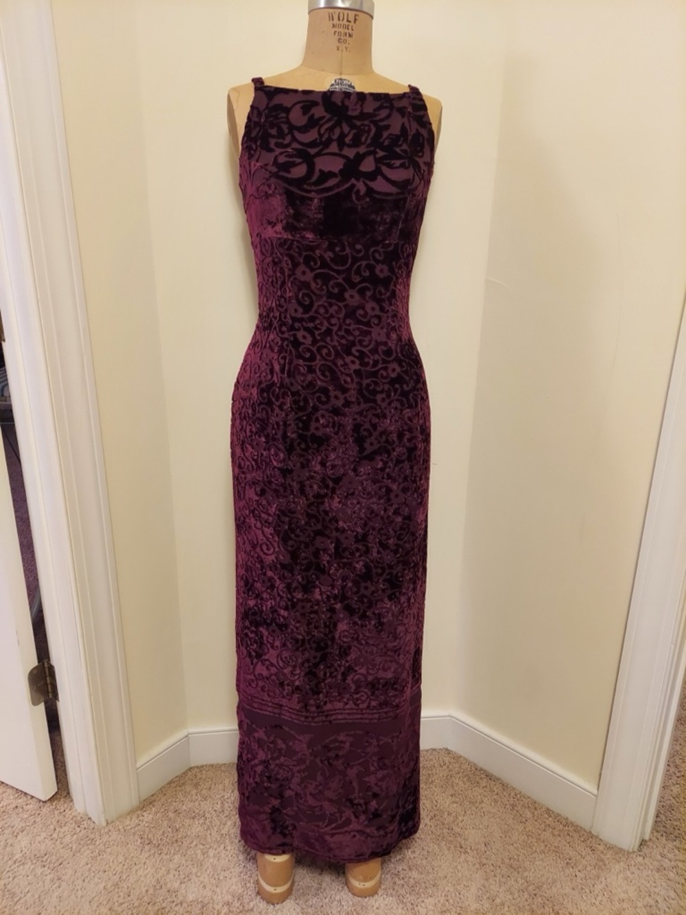 Scott McClintock Velvet Flocked Maxi Dress